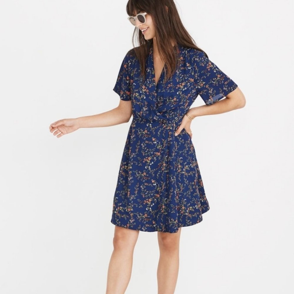 Madewell - Amaranth Wrap Dress in Moonless Floral